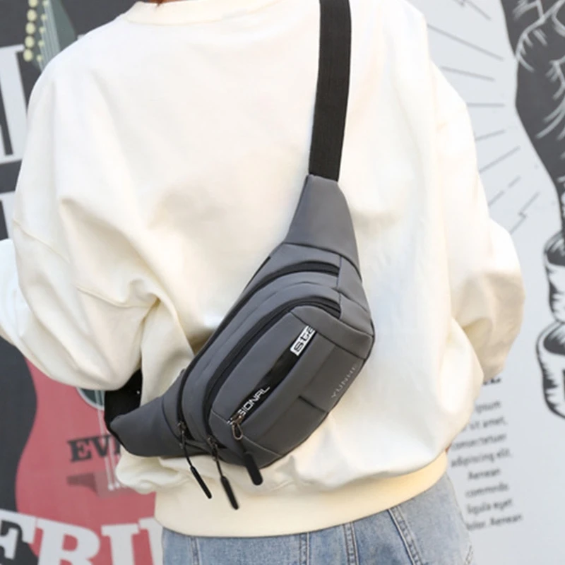 

Men's Waist Bag Waterproof Waist Bum Bag Running Jogging Belt Pouch Zip Fanny Pack Mobile Phone Bag Nylon Cloth Chest Bag