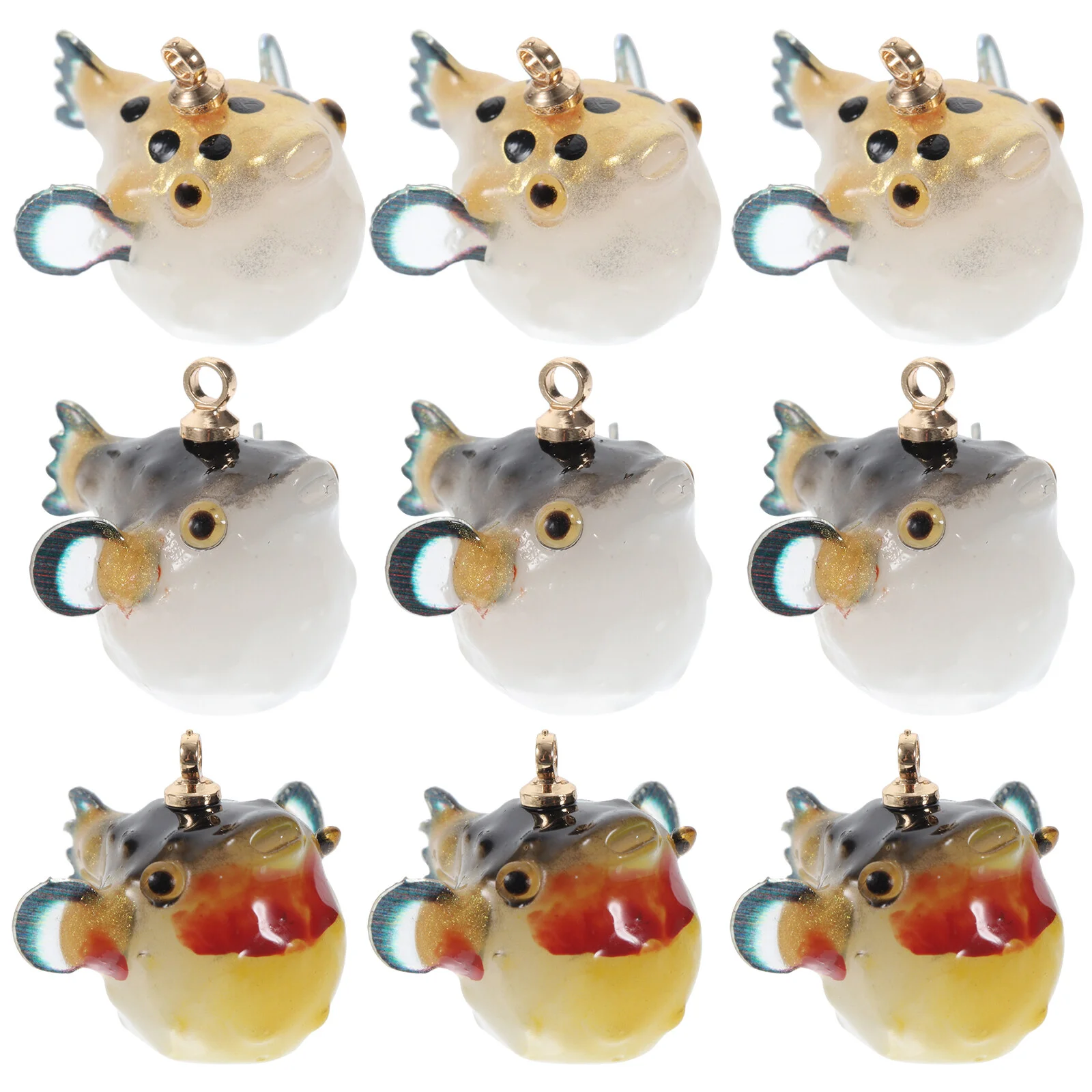 

12 Pcs Resin Small Goldfish Puffer Pendant Earring Charms Making Ocean Jewelry Bracelet Findings DIY Supplies Bulk Necklaces