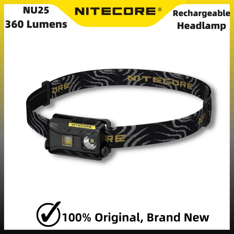 

NITECORE NU25 Lightweight Multi-output Rechargeable Headlamp 360 Lumen Three-Light Source Headlight Built-in Battery