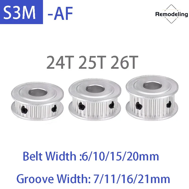 1 шт. S3M AF зубчатый шкив из алюминиевого сплава 24T 25T 26T синхронный ремень колеса