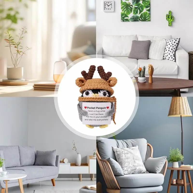 Забавная коллекционная кукла с положительным пингвином и поощрительной