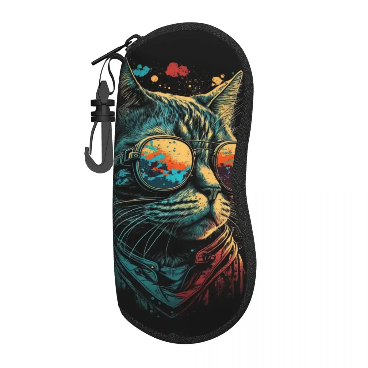 z kotem na okulary przeciwsłoneczne etui mężczyźni kobiety fajne ze zwierzętami klasyczne przechowywanie okularów podróżne ochraniacze