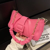 2022 luxury brand small leather crossbody bags long belt design female shoulder purses and handbags underarm bag
