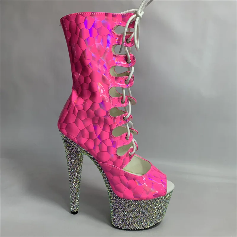 Клубная обувь для стриптиза элегантные пикантные полусапожки на очень высоком