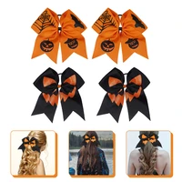 hair tie pumpkin hair ropes large hair bows ponytail holders headwear for party 4pcs