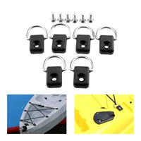 6 pcs nylon stainless steel kayak boat canoe repair d rings fitting with screw fishing rigging bungee rowing boats accessories