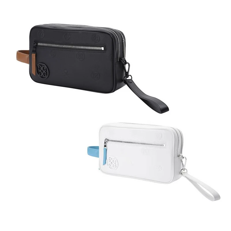 

2023 New Golf Bag Men's Large Capacity Two Zip Golf Pouch Fashion Golf Ball Bag PU Portable Golf Handbag for Men and Women