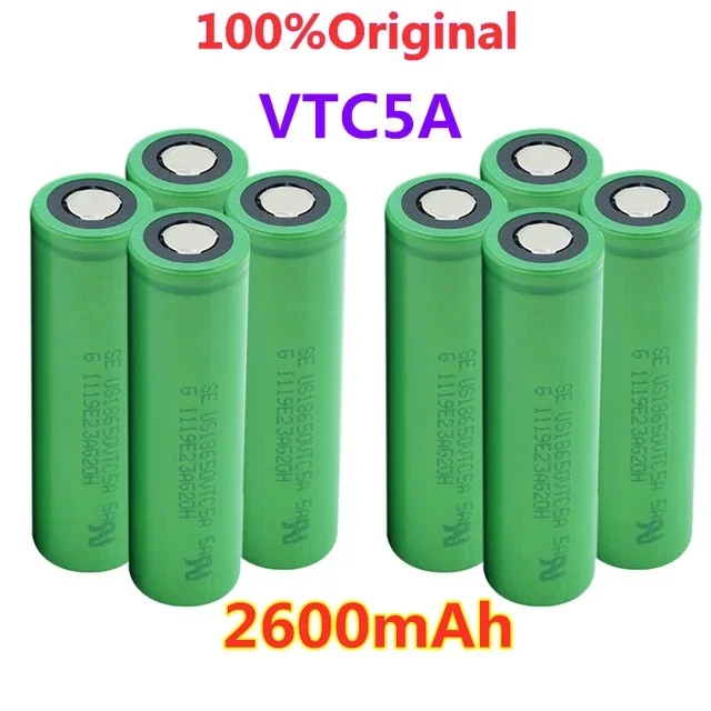 

US18650 lithium-ion rechargeable battery, VTC5,30A, 2600 mAh, widely used in electronic cigarette, flashlight, power pack, etc