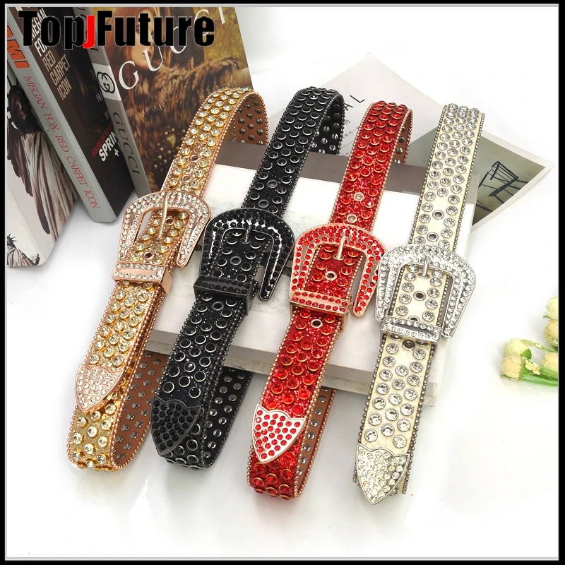 Женский шикарный ремень 4 цветов роскошный со стразами в западном стиле