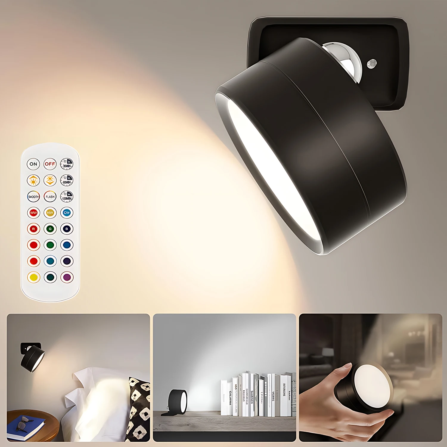 

Настенные светильники DVOLADOR LED, 3 цвета, 5 яркостей
