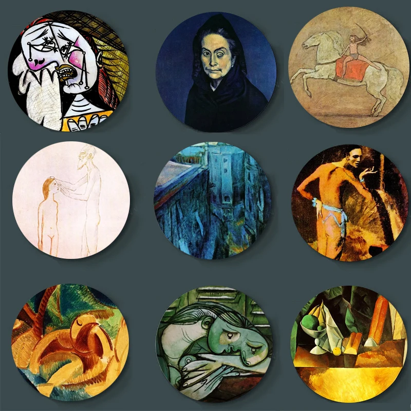 

Nieuwe Spaanse Artist Picasso Painting Wall Display Ceramic Plate Craft Round Plate Art Plate High-Quality Decoration
