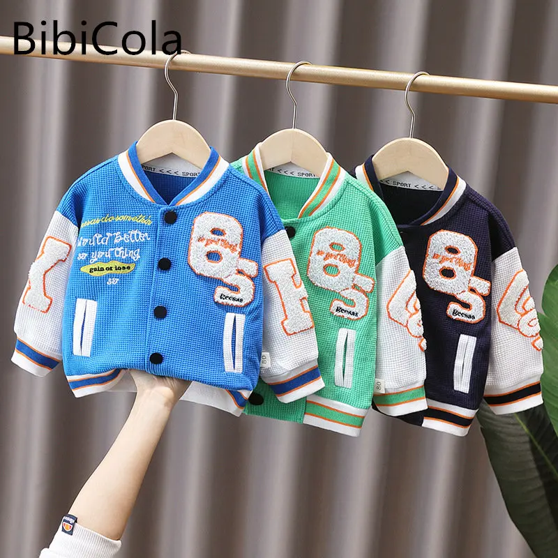 

Spring Autumn Letter Pattern Baseball Jacket Kids Fashion Clothes For Boys Girls Cardigan Children Outwear Coats 1-5 Years Old