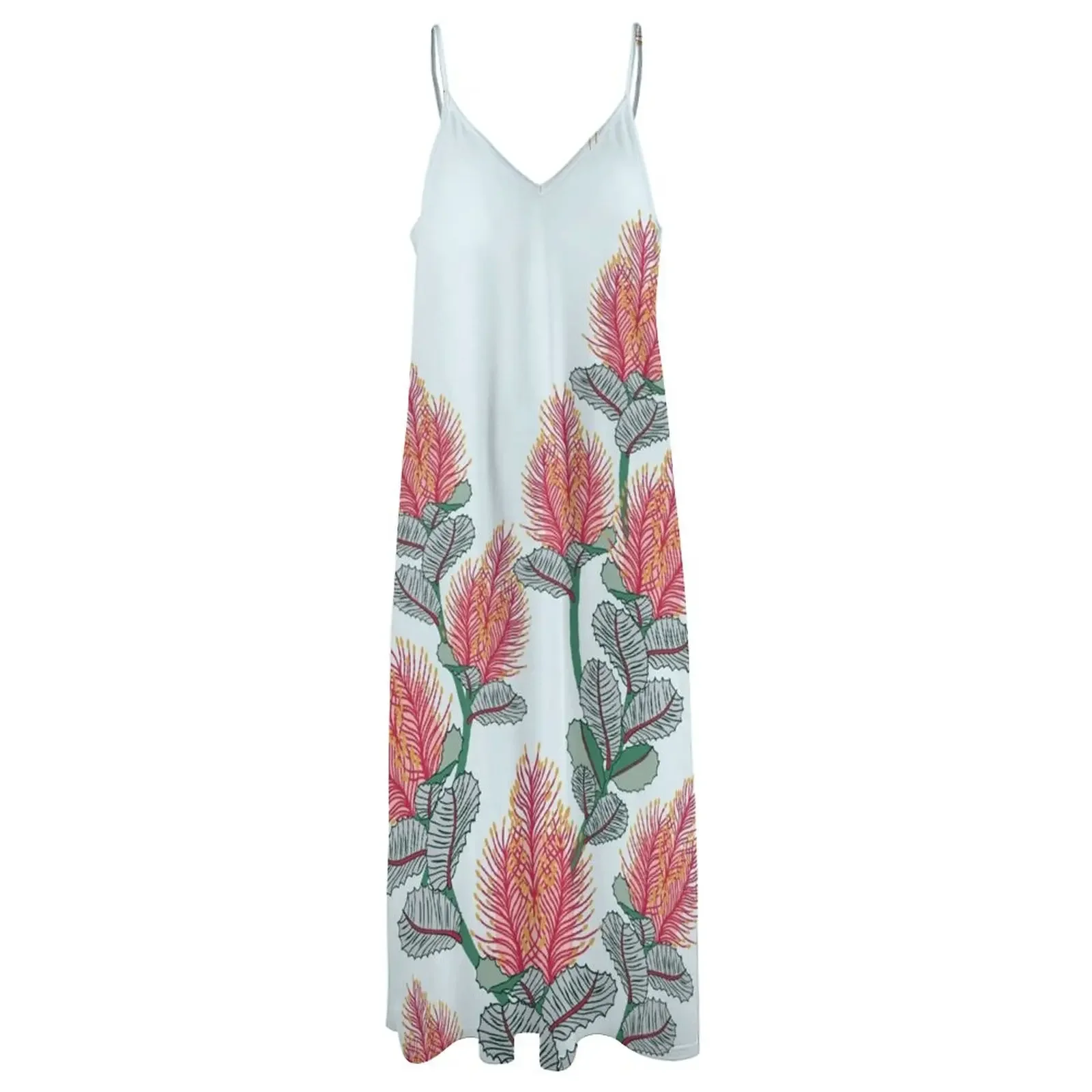 Banksia Bush Flowers Платье без рукавов Женское вечернее платье Женские летние юбки