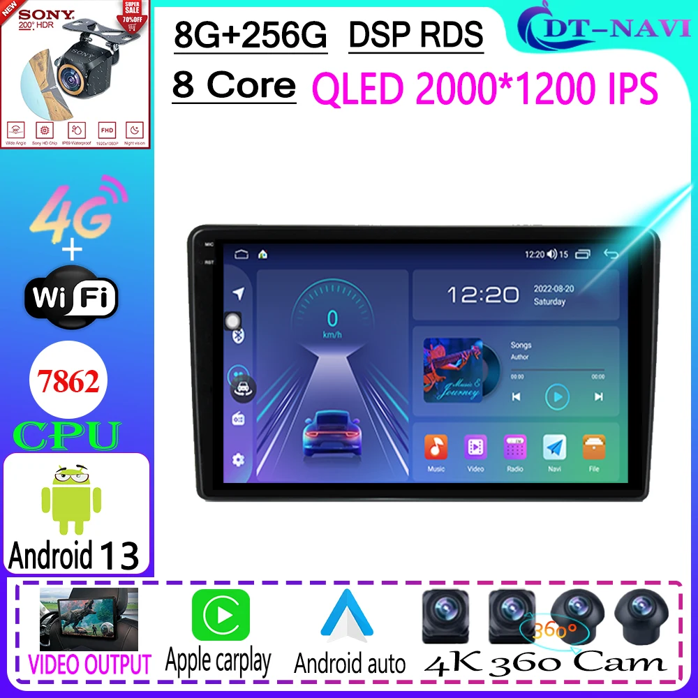 

Автомагнитола на Android 13, мультимедийный видеоплеер с GPS-навигацией для Peugeot 308, T9, 308S, 2013-2017, Wi-Fi, 4G, без dvd, типоразмер 2DIN