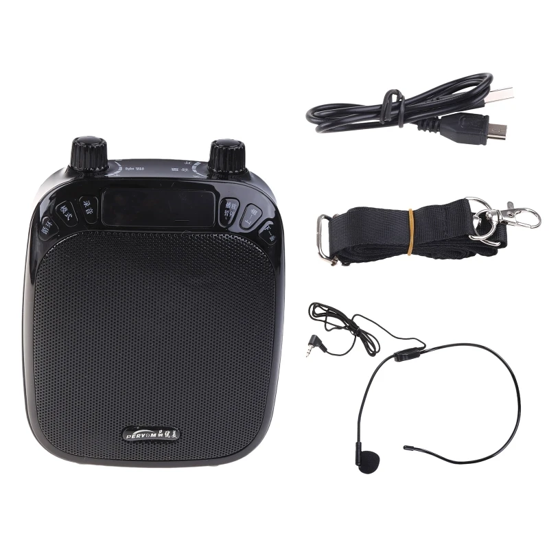 Portable Rechargeable Microphone with Headset Waistband for Classroom Teachers Personal Microphones and Speakers