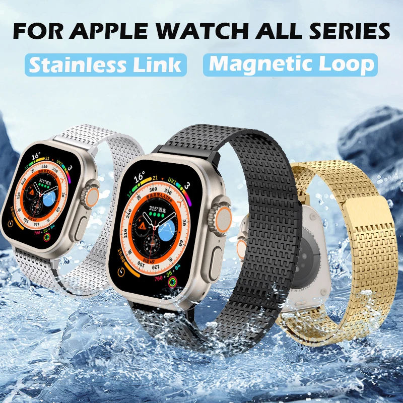 For Apple Watch Band Magnetic Strap Ultra 49mm Replacement Bracelet For iwatch 8 7 6 5 se 4 45MM 44MM 42MM 41MM 40MM 38MM Series