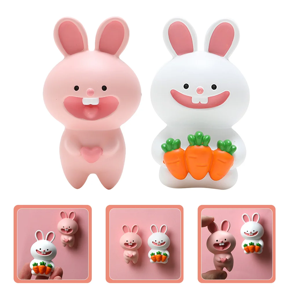 

Magnets Magnet Refrigerator Fridge Resin Blackboard Sticker Bunny Kitchen Accessories Rabbit Diy Photo Calendar 3D Kawaii