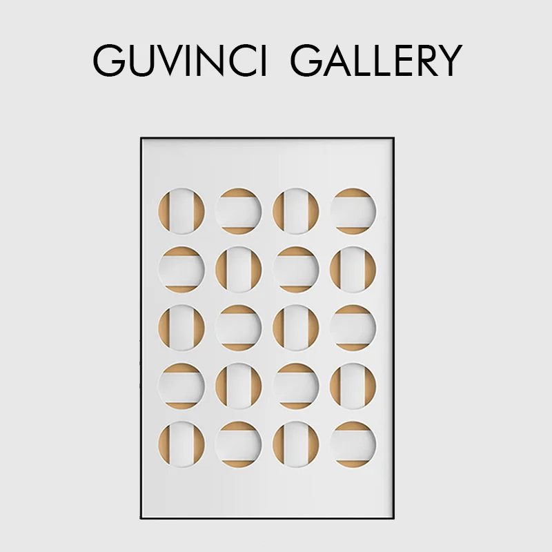

Guvinci CD Style Rattan Plaid Geometry Wall Hanging Framed Modern Poster Wall Art Luxury Painting For Hallway Living Room Office