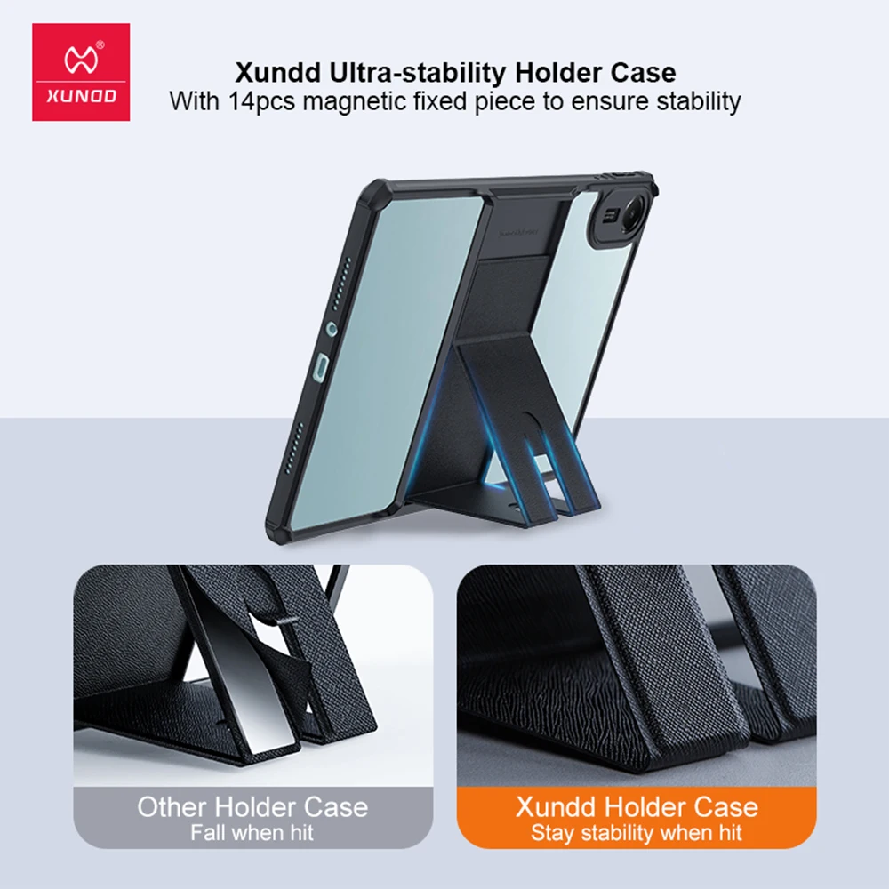 Фото Xundd для Xiaomi Redmi Pad 2 5G/4G 11 дюймов чехол для планшета подушка безопасности противоударный корпус с невидимым магнитным кронштейном-держателем чехол №4