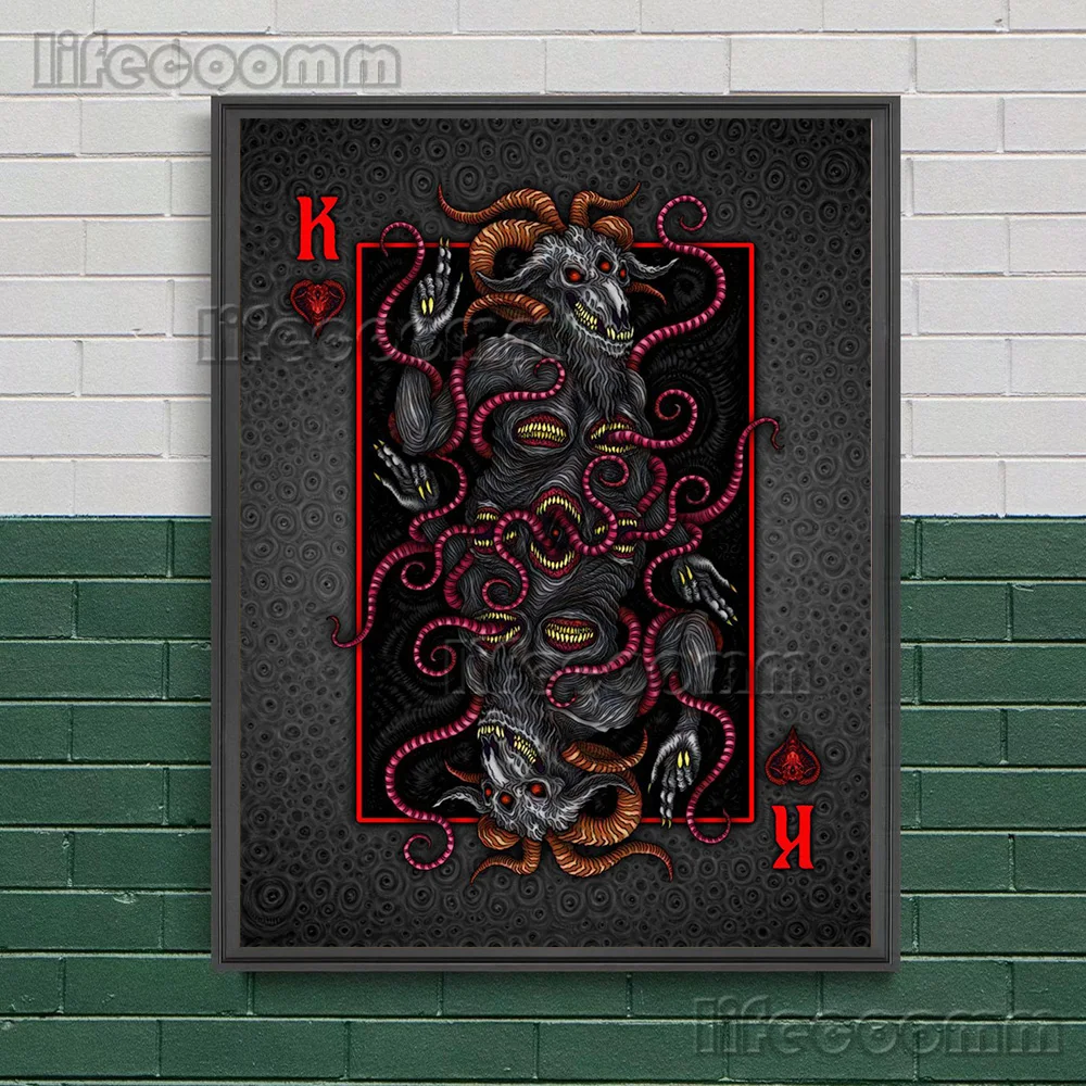 Большая старая абстрактная стена Художественная печать на холсте Ктулху король