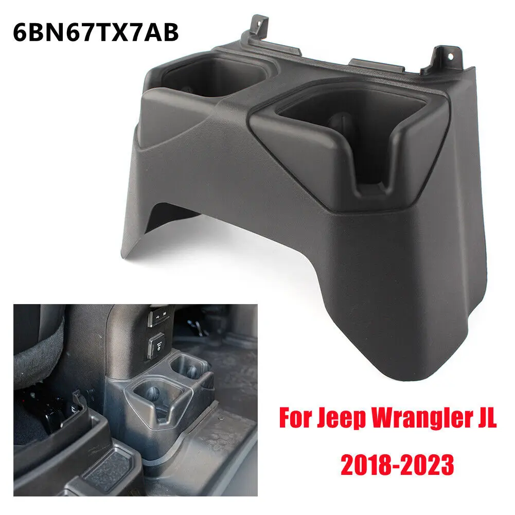 

For Jeep Wrangler JL 2018-2023 Car Rear Seat Floor Central Console Cup Drinks Holder Storage Box 6BN67TX7AB 6BN67TX7AC Auto Part