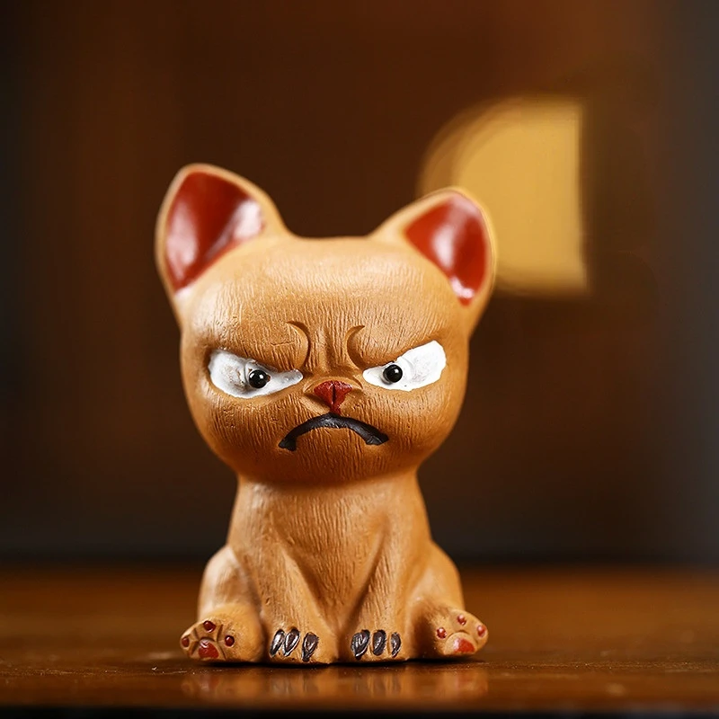 

Chinese Boutique Purple Clay Tea Pet Bulldog Tea Figurine Ornaments Handmade Crafts Tea Set Decoration Accessories