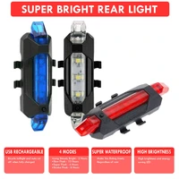 rechargeable usb led bicycle tail light mountain bike safety warning front and rear flashing lights night riding accessories 1pc
