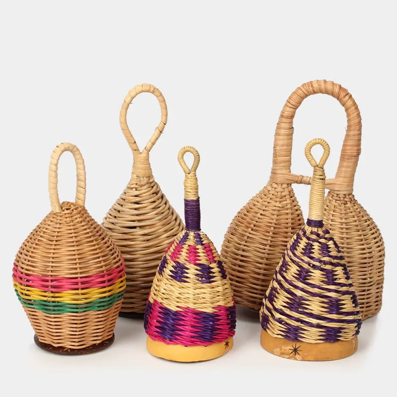 African Sand Basket for Beginners Ethnic Style Creative Healing Meditation Handmade Rattan Woven Performance Musical Instruments