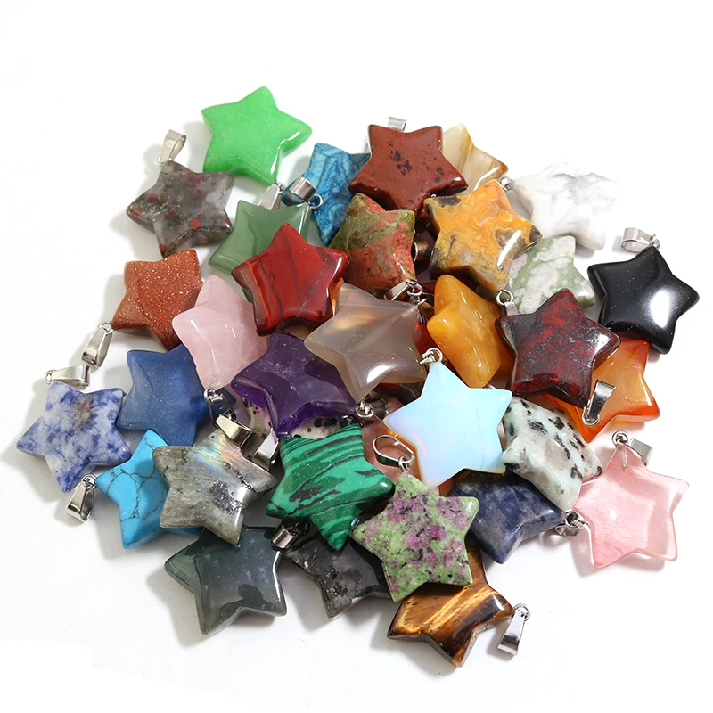 Натуральный камень 25 мм Звездные Исцеляющие подвески смешанные драгоценные