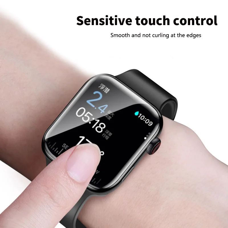 Фото Защитная пленка для экрана Apple Watch 44 мм, 45 мм, 49 мм, 46 мм, 41 мм, 38 мм, 42 мм, HD, мягкая, полноразмерная, для iWatch серий 6, 5, 3, 8, 7, 9, SE, 40 мм №4