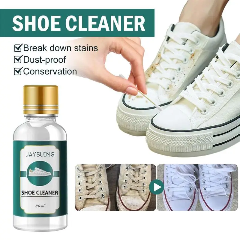 

30ml White Shoes Stain Polish Cleaner Sneaker Whiten Cleaning Dirt Remover For Sneaker Remove Yellow Edge Cleaning Tool
