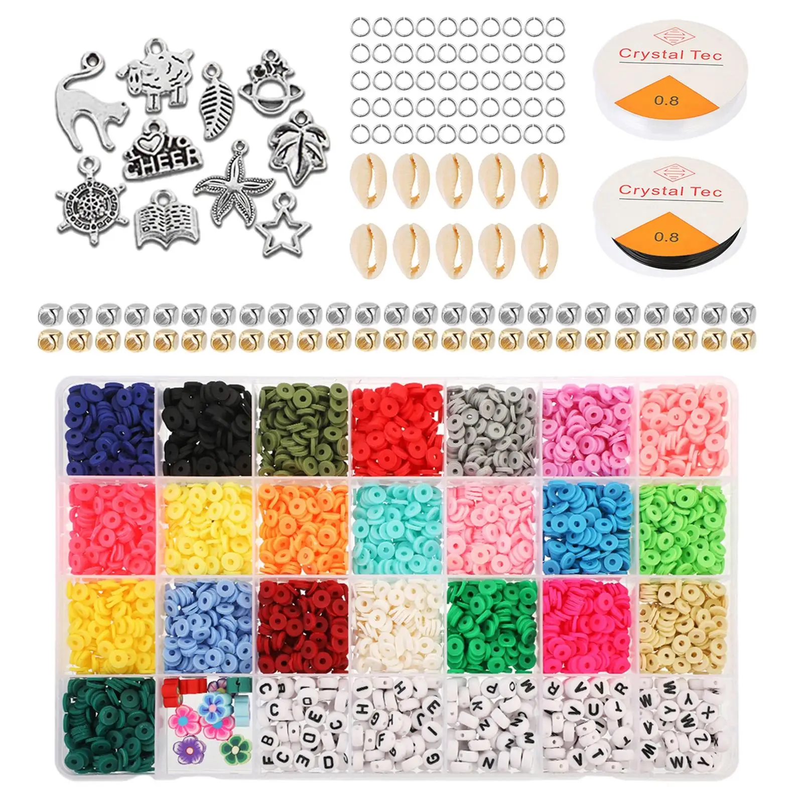 

Плоские круглые бусины из полимерной глины, 5162 штук, набор для девочек, игрушки для девочек