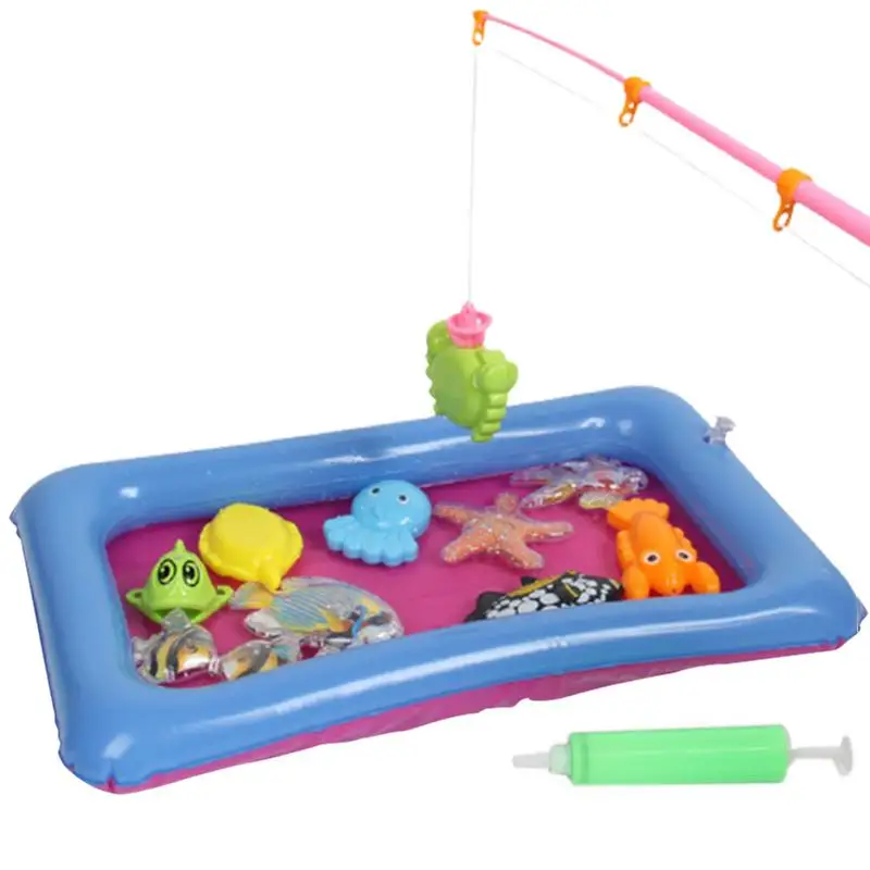 

Pool Fishing Games 15Pcs Safe Floating Fish Toy For Toddlers Bath Toys For Party Favors Birthdays Favors Bath Time With Inflator