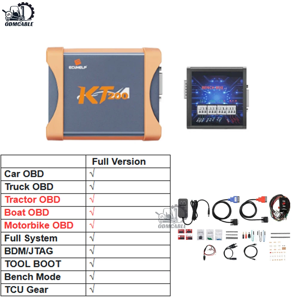 

NEW KT200 ECU Programmer Supports OBD BOOT BDM JTAG Multiple Protocols Calculates Checksum Update Online Multi-language