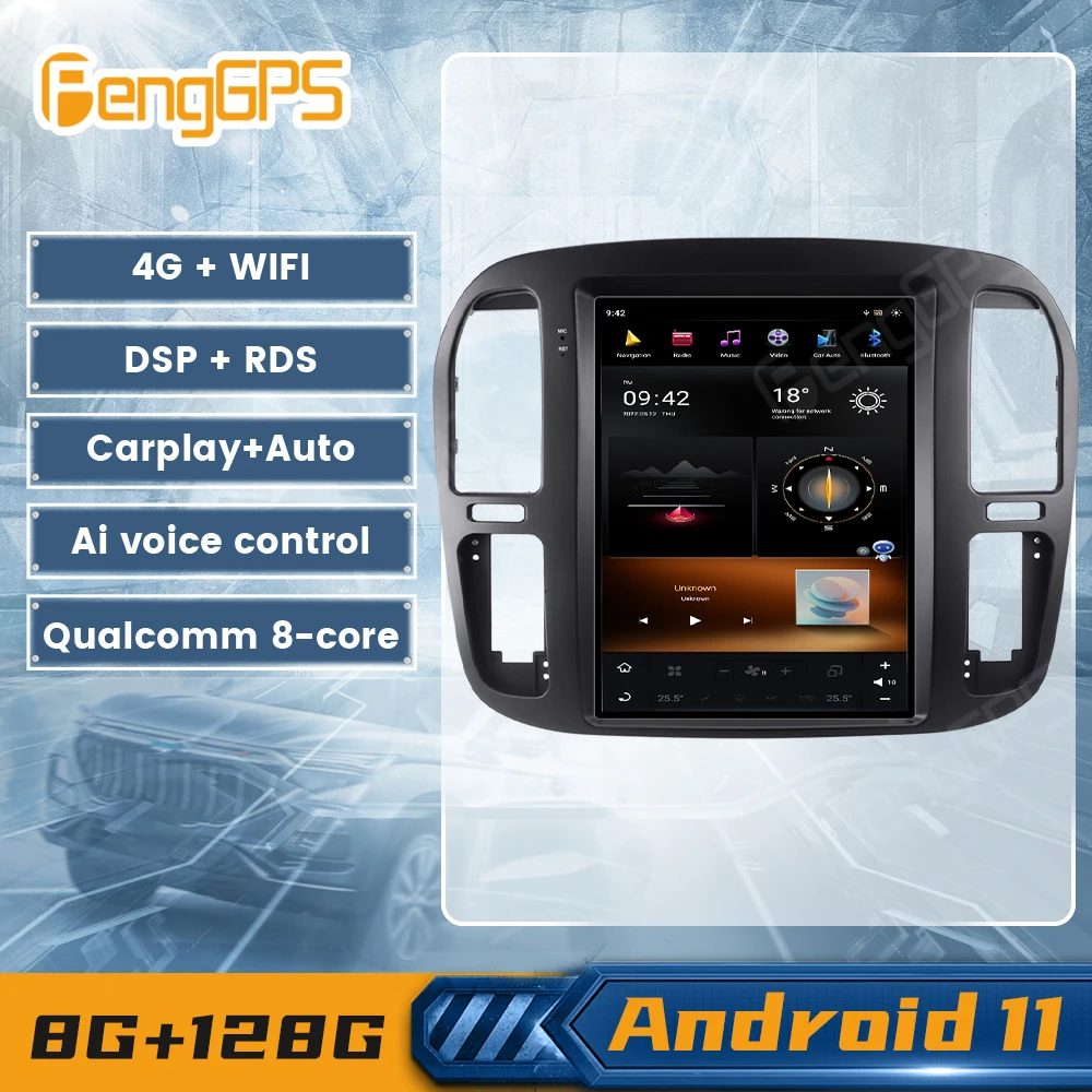 For Toyota LC100 for Lexus LX470 Android 1998-2002 Car Radio Stereo GPS Navi Audio DVD Receiver Vertical Headunit G6 System DSP For Toyota LC100 for Lexus LX470 Android 1998-2002 Car Radio Stereo GPS Navi Audio DVD Receiver Vertical Headunit G6 System DSP
