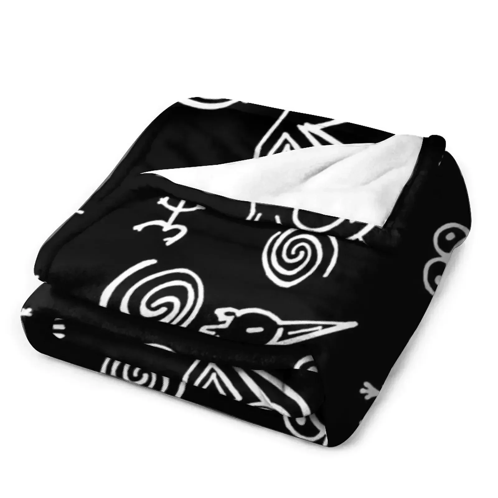 Тайно-символы | Черно-белое одеяло Taino Art большое многоцелевое покрывало одеяла