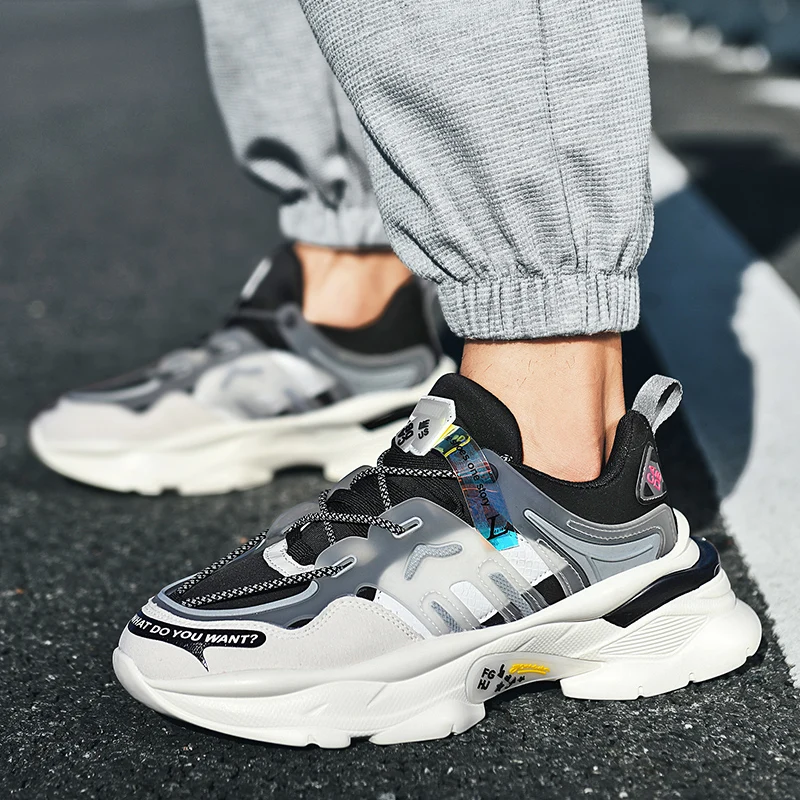 

Brand New Men Spring Summer Sneakers Fashion Chunky Platform Mixed Colors men's Flats Casual Lace-up Shoes Man