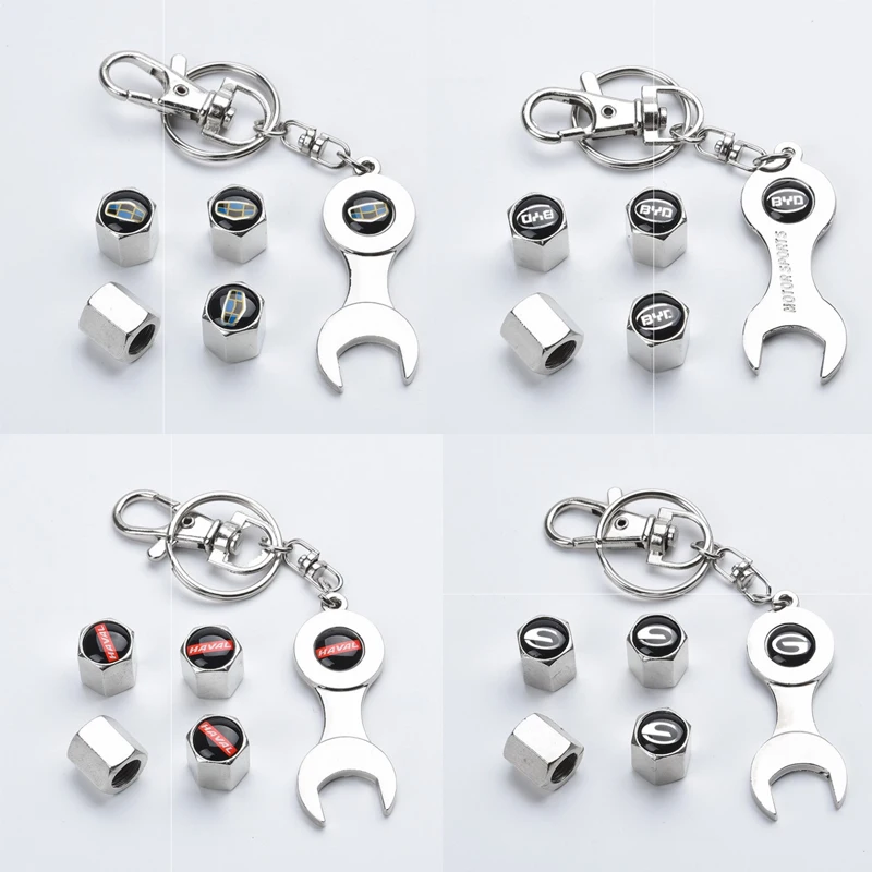 

5Pcs Car Valve Caps Wrench Keychain Key Ring Metal Wheel For Audi Q3 Q5 Q7 A3 A4 A5 A6 A7 A8 B5 B6 B7 B8 B9 C5 C6 C7 TT 8P 8V 8L