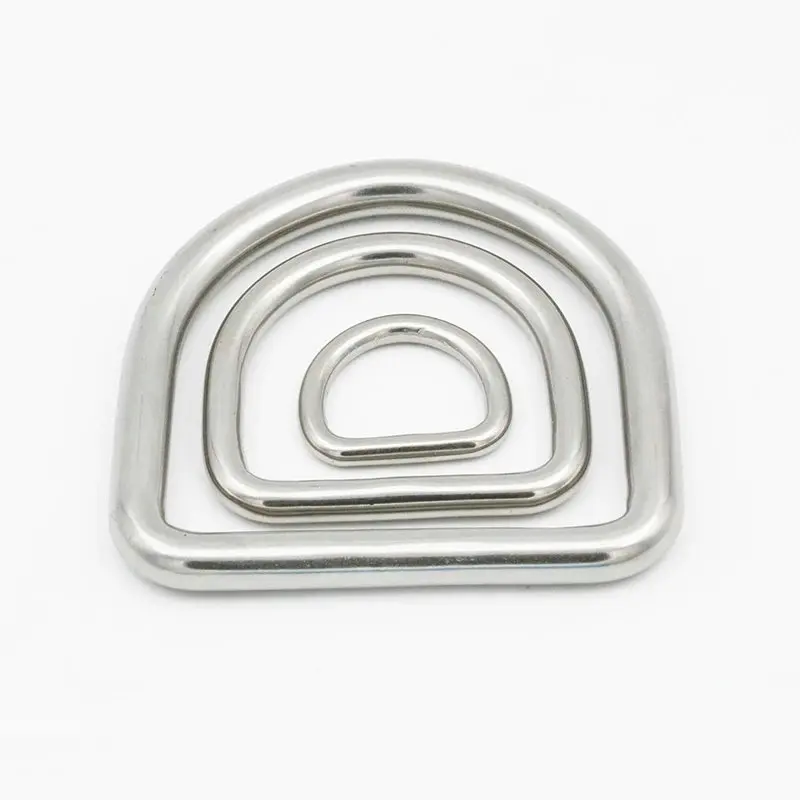 

304 Stainless Steel Polished Welded D Ring 40 50 60 70 80mm Width Dog Pet Collars Buckle Accessories