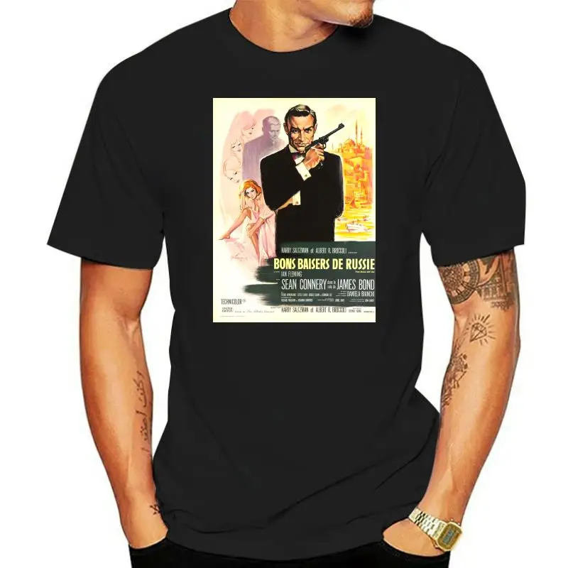 

From Russia With Love 60s French Connery 007 movie white T shirt