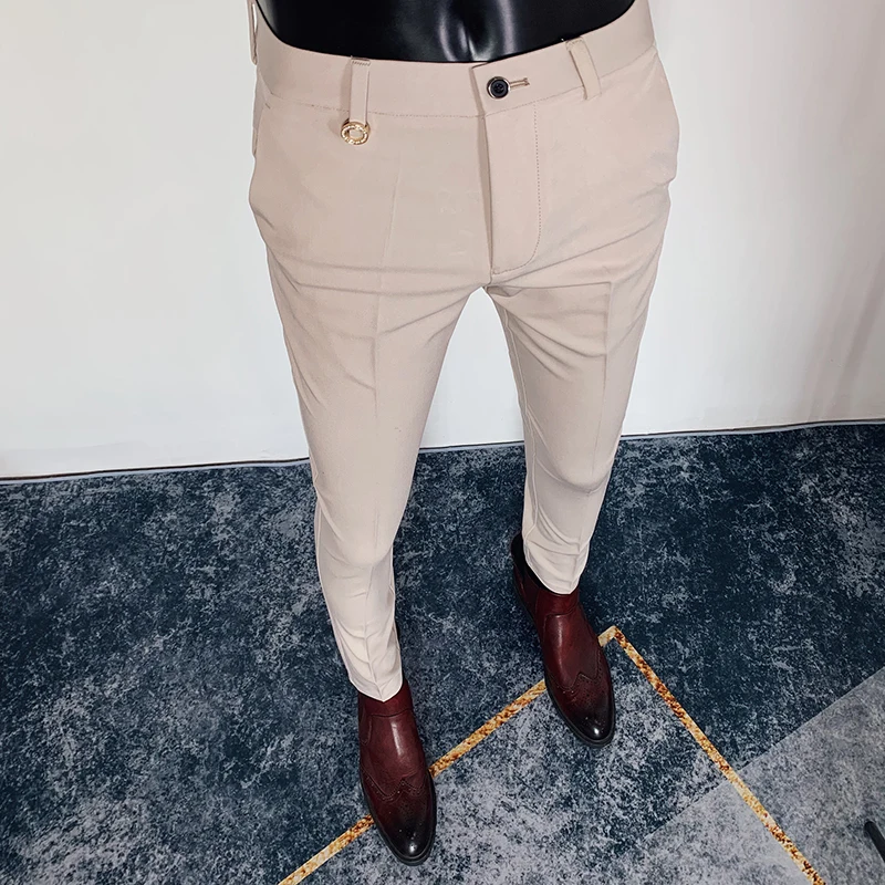 

Men's suit pants 2021 spring and summer high-quality business fashion casual slim nine-point pants men's clothing formal pants