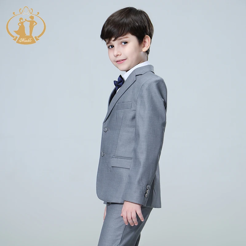Nimble Spring Autumn Formal Boy Suit Set for Weddings Children Party Host Costume Wholesale Clothing 3Pcs/Set Blazer Vest Pants