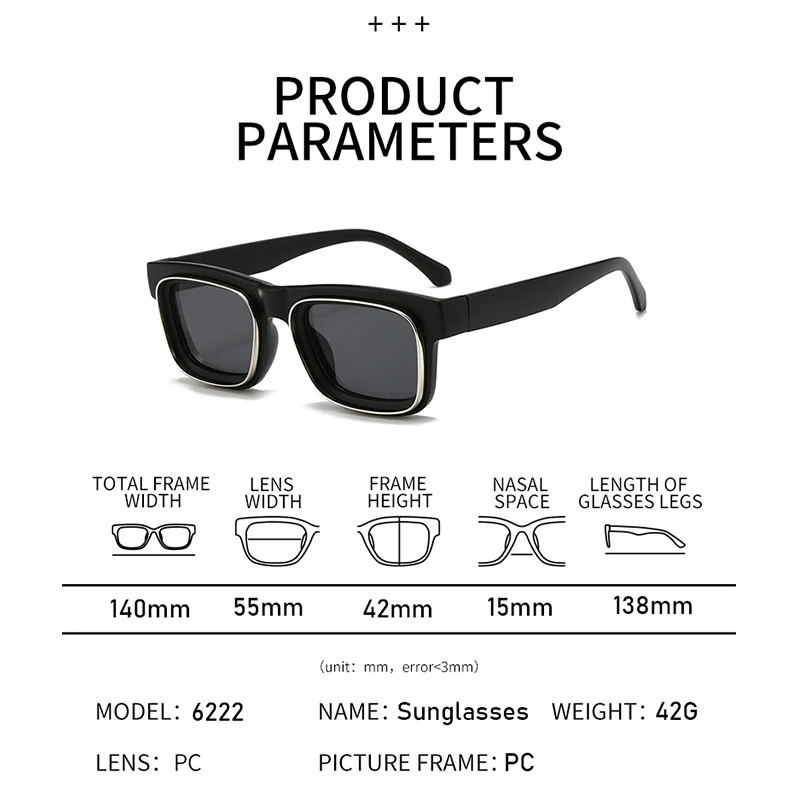 Модные дизайнерские прямоугольные солнцезащитные очки для мужчин и женщин