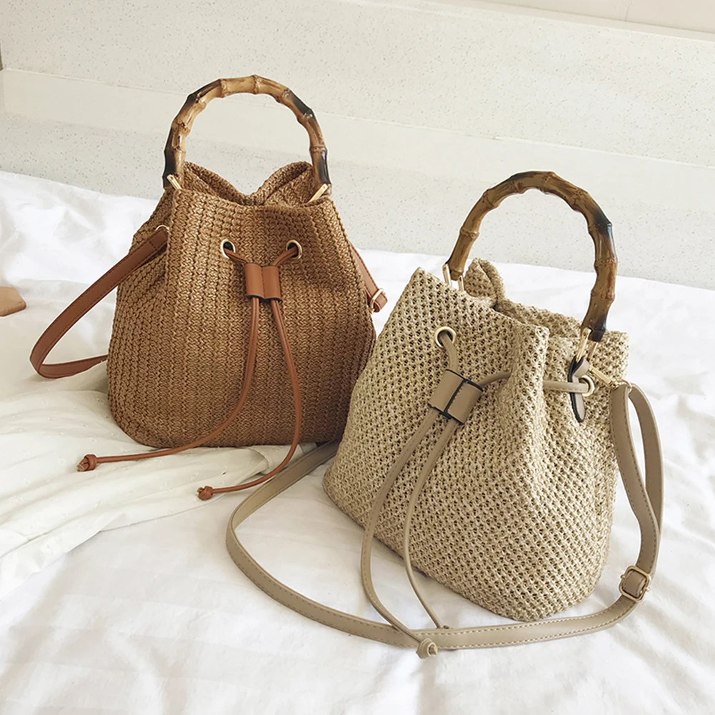 

Изысканная женская Соломенная Сумка через плечо ручной работы, круглая сумка на плечо, Летний Пляжный маленький кошелек, сумка для покупок