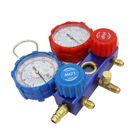 Наборы манометров с двойным циферблатом подходят для холодильных систем HVAC для точного измерения давления.