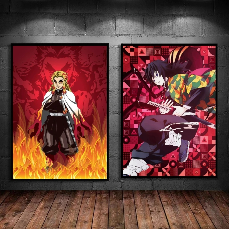 

Anime Posters Demon Slayer Rengoku Shinjurou Modern Living Room Christmas Gifts Cartoon Character Picture High Quality Art