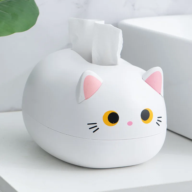 

Милая коробка для бумажных салфеток в форме кошки, пластиковая коробка для туалетной бумаги, держатель для чехла, простой стильный Домашний...