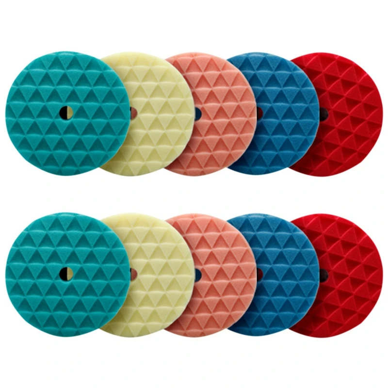 Polishing Pads,10Pc 6 Inch Backing Plate Compound Sponge Pads Cutting Polishing Pad Kit For Car Buffer Polisher Compound