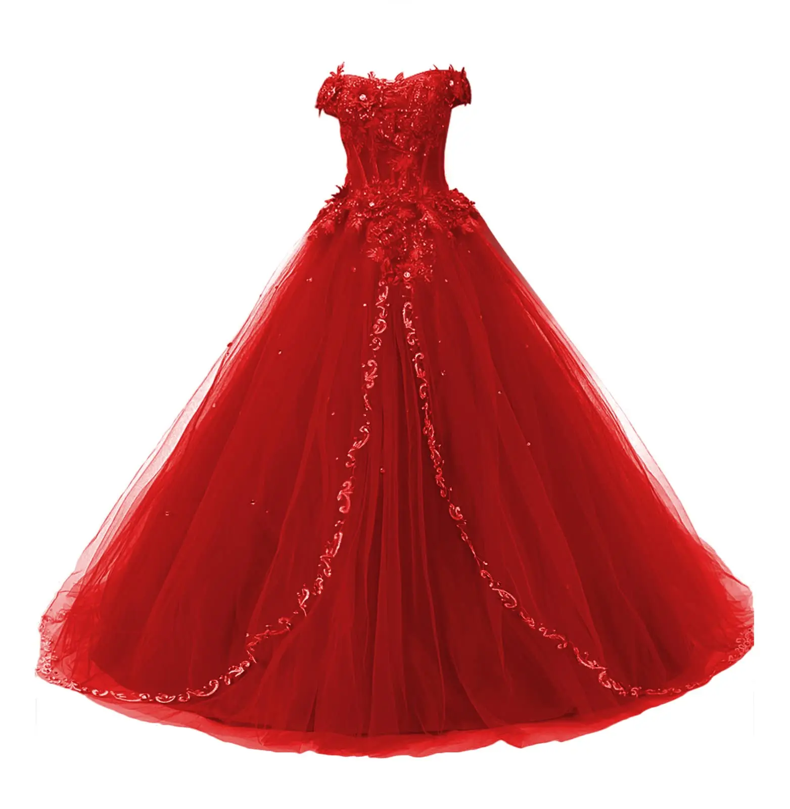 Фото Длинное бальное платье BM, платье Quinceanera, кружевные вечерние платья, тюль, сладкий 16, вечернее платье для выпускного вечера, Vestido De 15 Anos №5