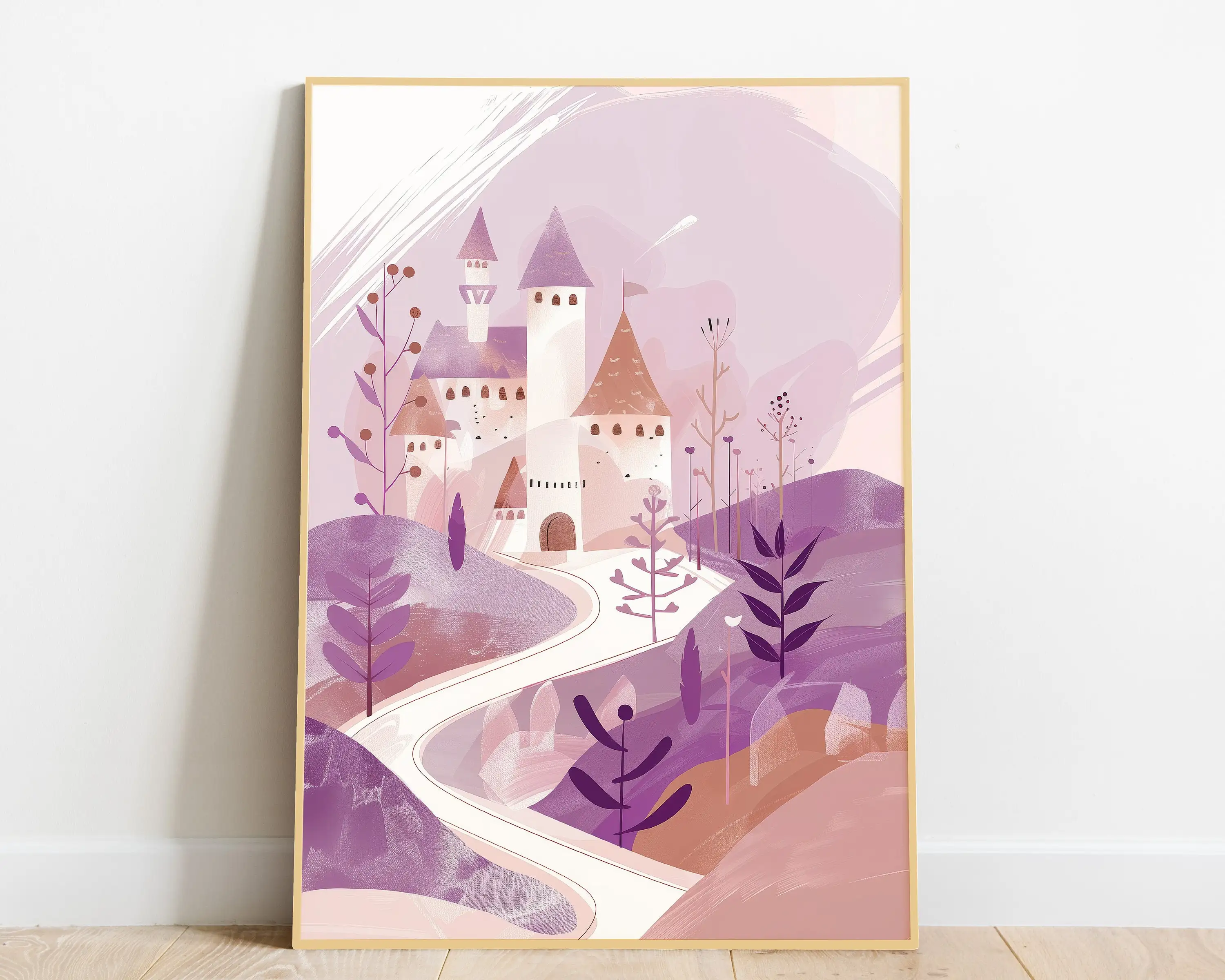 Сиреневая девушка бабочка торт цветок пространство джунгли пастельный плакат